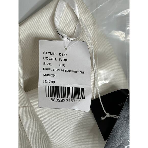 Alfred Sung NWT White Strapless Satin Column Mini Dress Oversized Bow Formal 8 - Picture 8 of 11